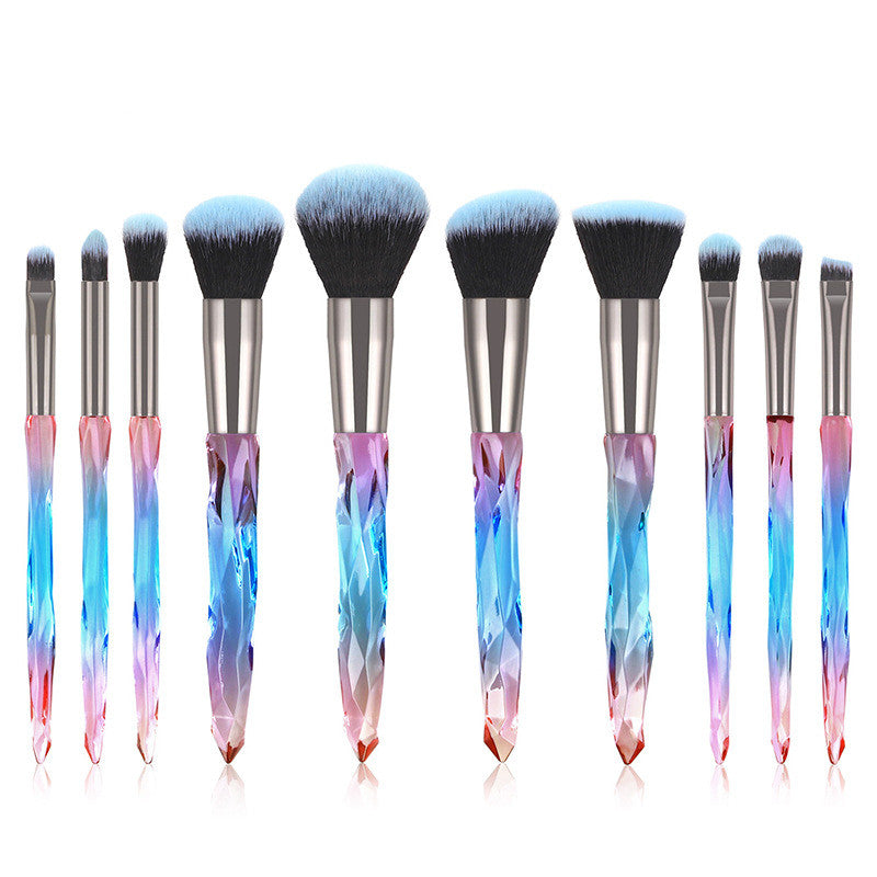 10 Crystal makeup brushes with diamond handle 10 Crystal makeup brushes with diamond handle